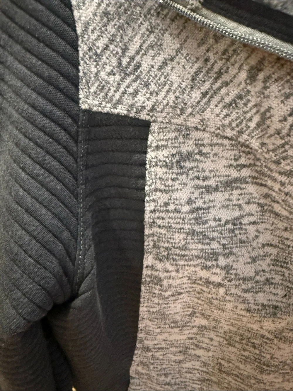 The North Face Men’s Gray Heather and Black Zip-Up Fleece Jacket